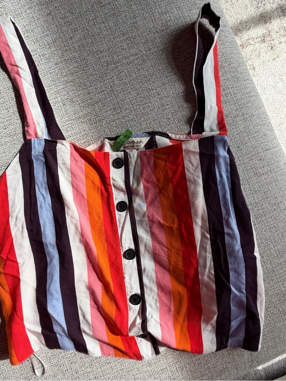 Miss Selfridge Multicolor Striped Button-Front Tank Top